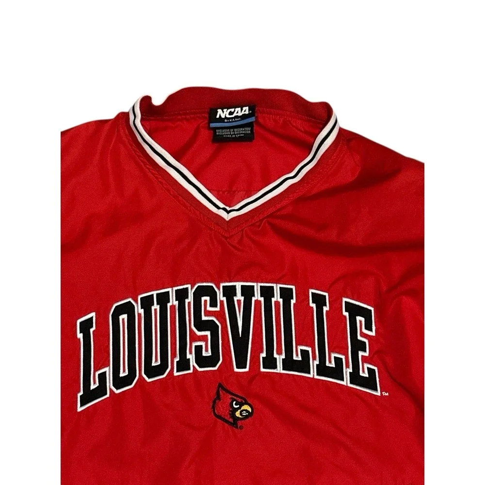 Vtg University Of Louisville Cardinals NCAA Em.Pullover Windbreaker Size M By KA